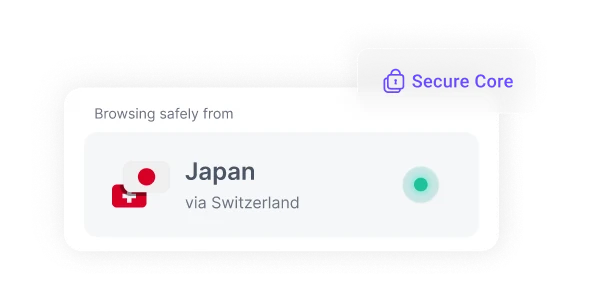 A VPN app showing it is connected through a server in another country